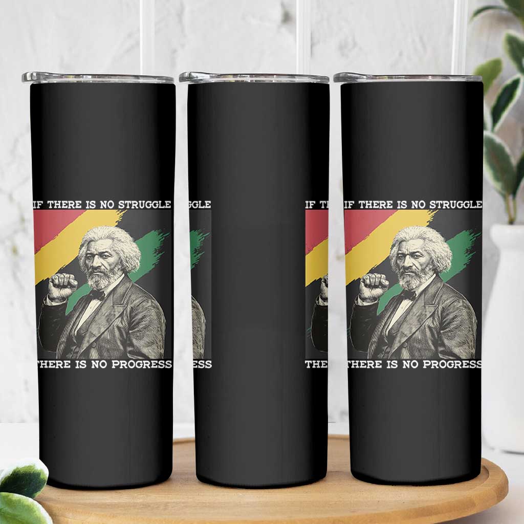 Frederick Douglass Struggle And Progress Skinny Tumbler Inspirational Black History - Wonder Print Shop