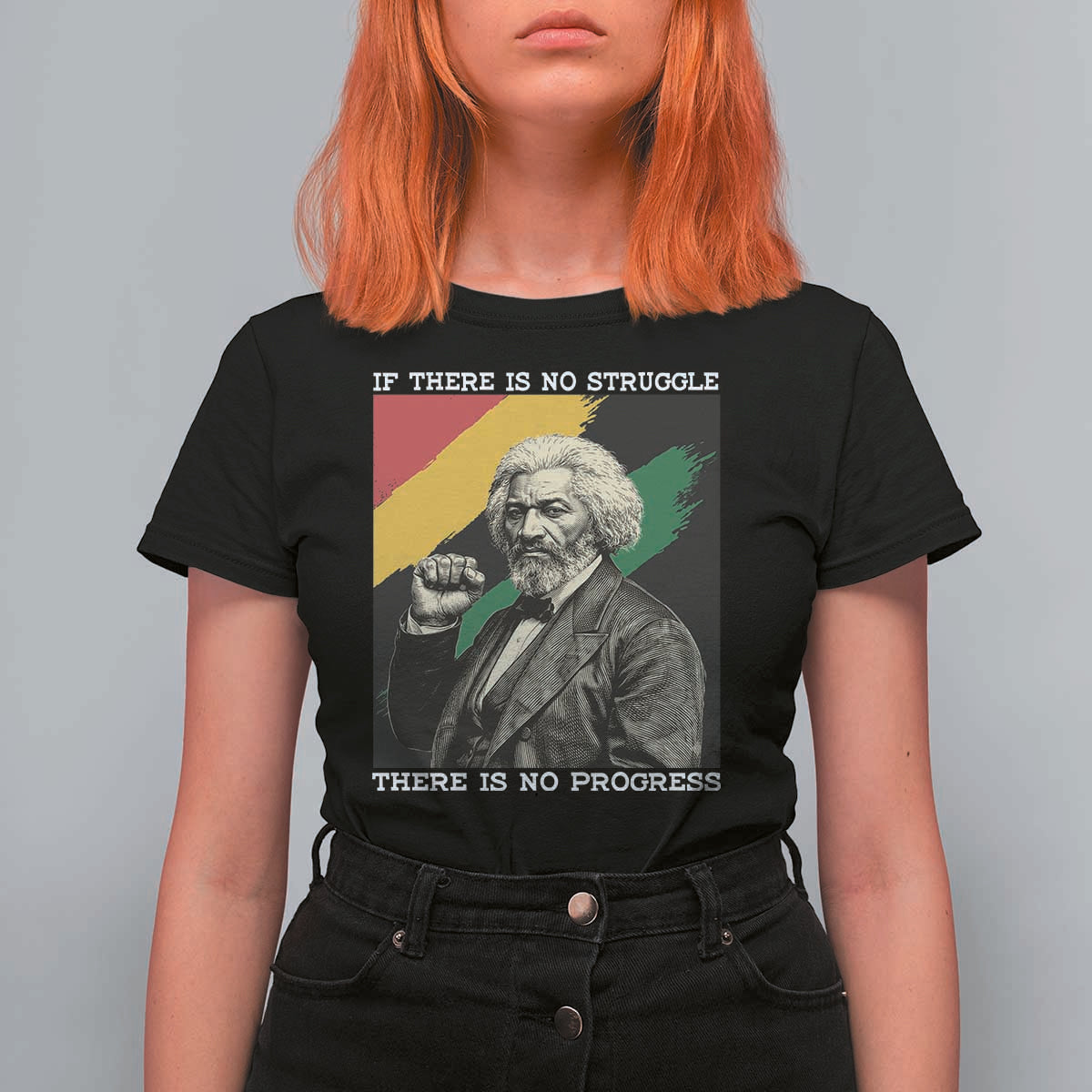 Frederick Douglass Struggle And Progress T Shirt For Women Inspirational Black History - Wonder Print Shop