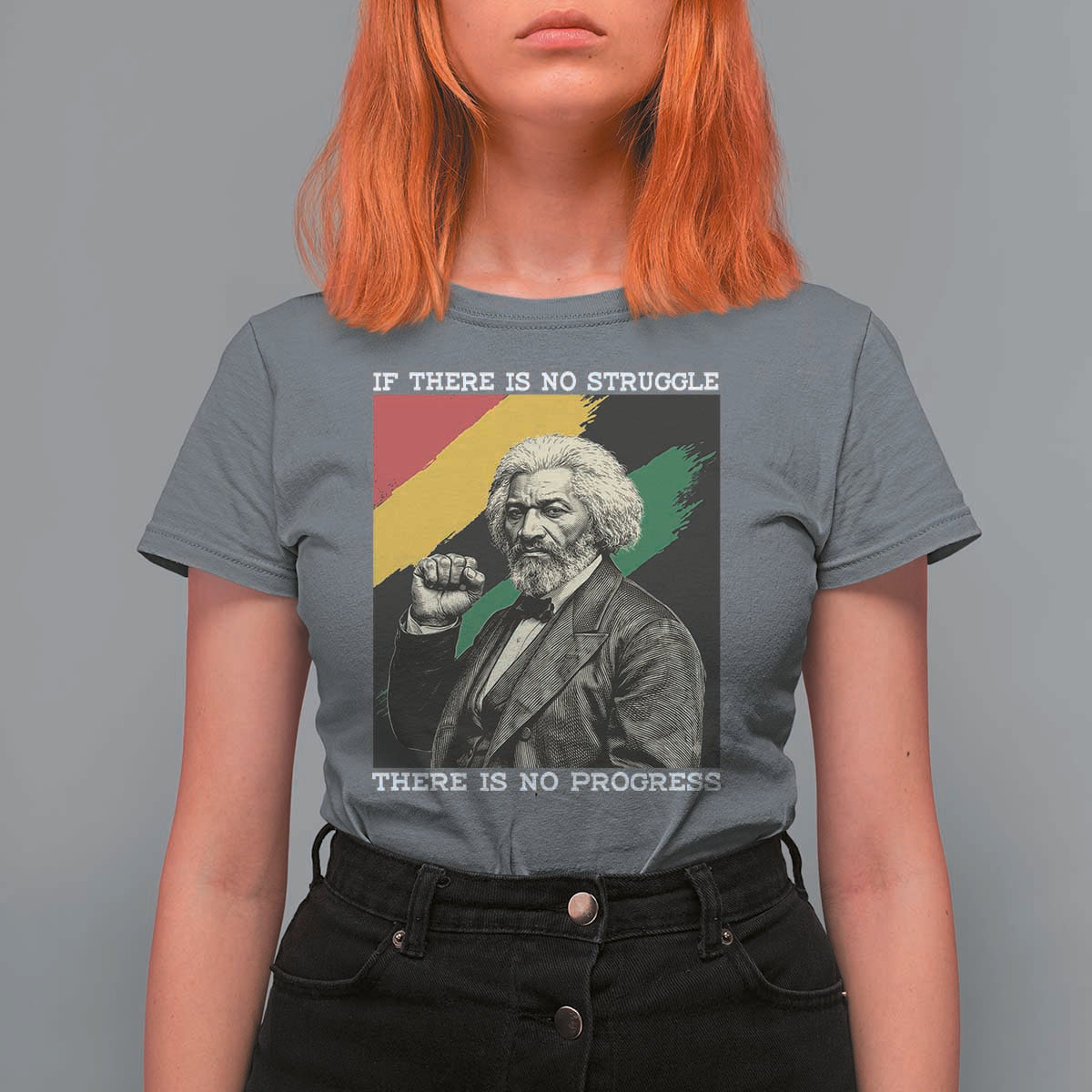 Frederick Douglass Struggle And Progress T Shirt For Women Inspirational Black History - Wonder Print Shop