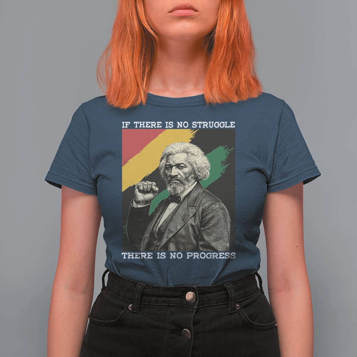 Frederick Douglass Struggle And Progress T Shirt For Women Inspirational Black History - Wonder Print Shop