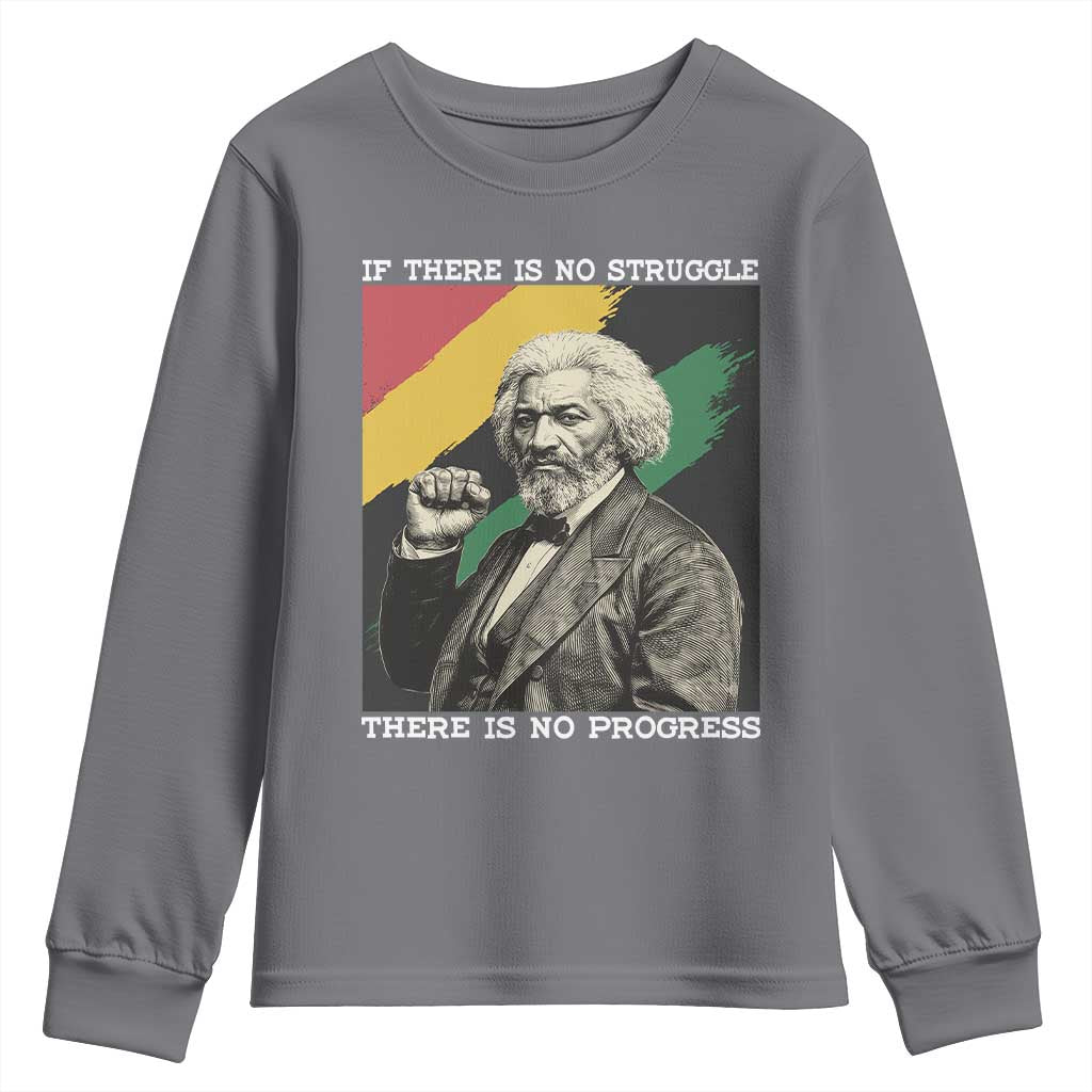 Frederick Douglass Struggle And Progress Youth Sweatshirt Inspirational Black History - Wonder Print Shop