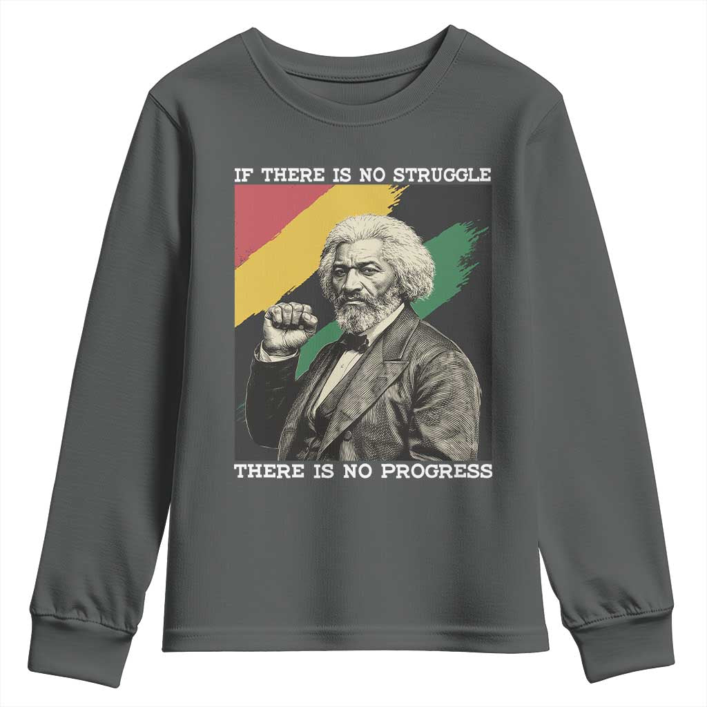 Frederick Douglass Struggle And Progress Youth Sweatshirt Inspirational Black History - Wonder Print Shop