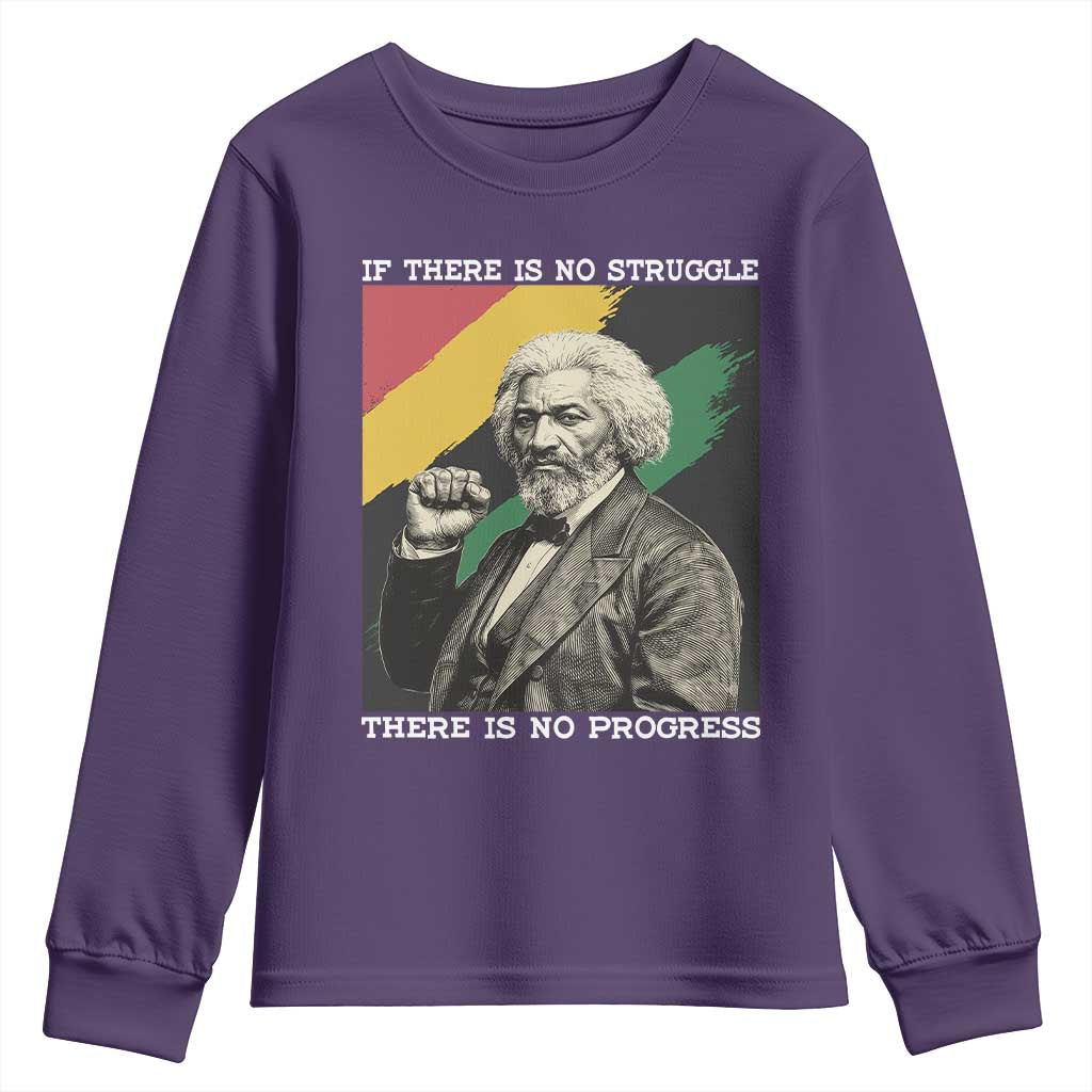 Frederick Douglass Struggle And Progress Youth Sweatshirt Inspirational Black History - Wonder Print Shop