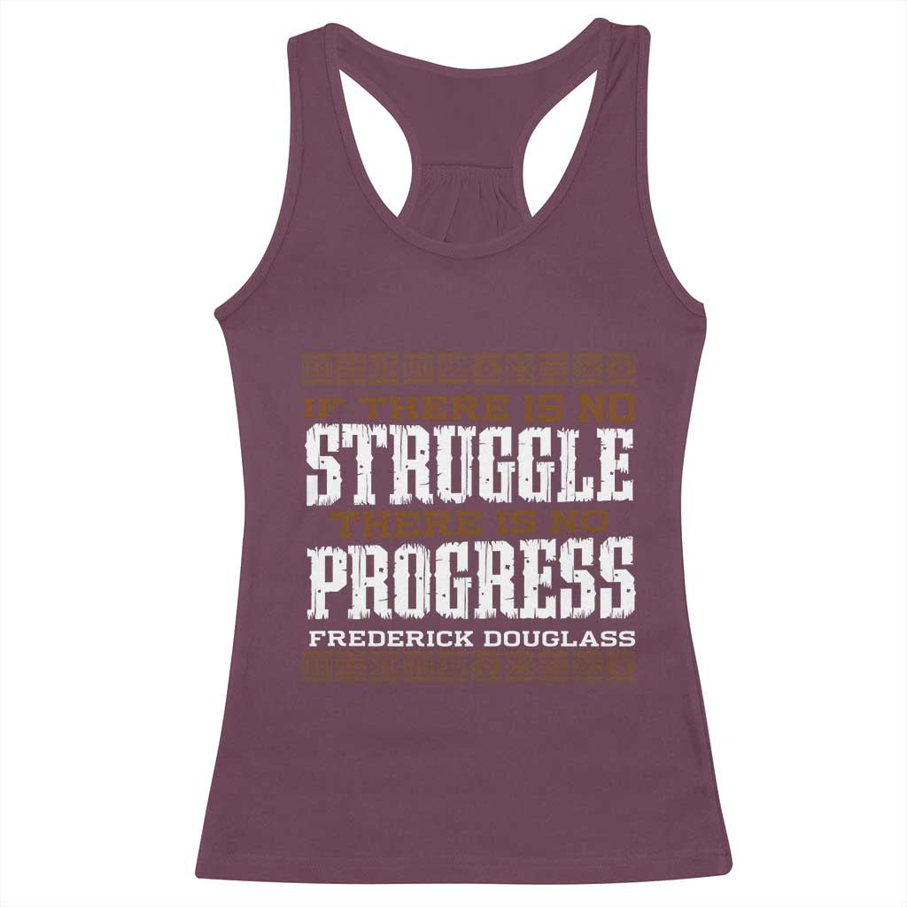 Frederick Douglass Empowerment Quote Gift Racerback Tank Top No Struggle No Progress - Wonder Print Shop