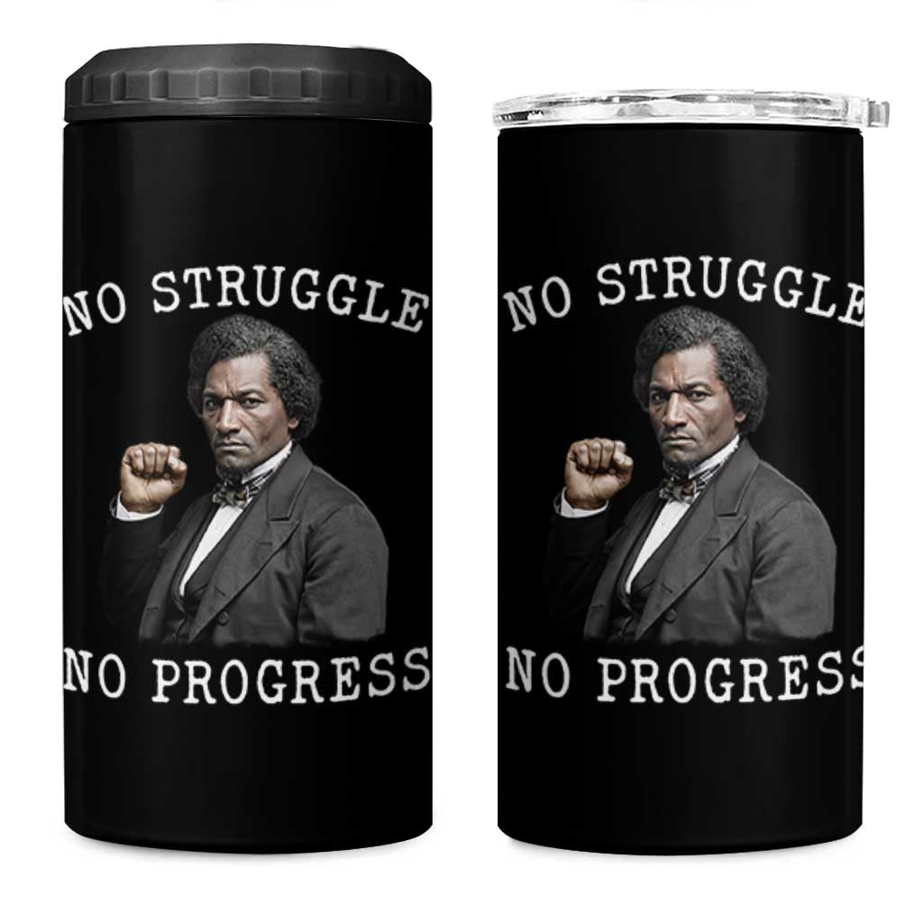 Frederick Douglass Quote 4 in 1 Can Cooler Tumbler No Struggle No Progress - Wonder Print Shop