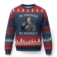 Frederick Douglass Quote Ugly Christmas Sweater No Struggle No Progress - Wonder Print Shop