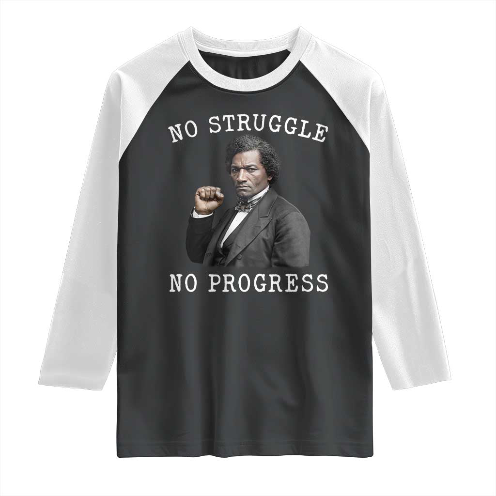 Frederick Douglass Quote Raglan Shirt No Struggle No Progress - Wonder Print Shop