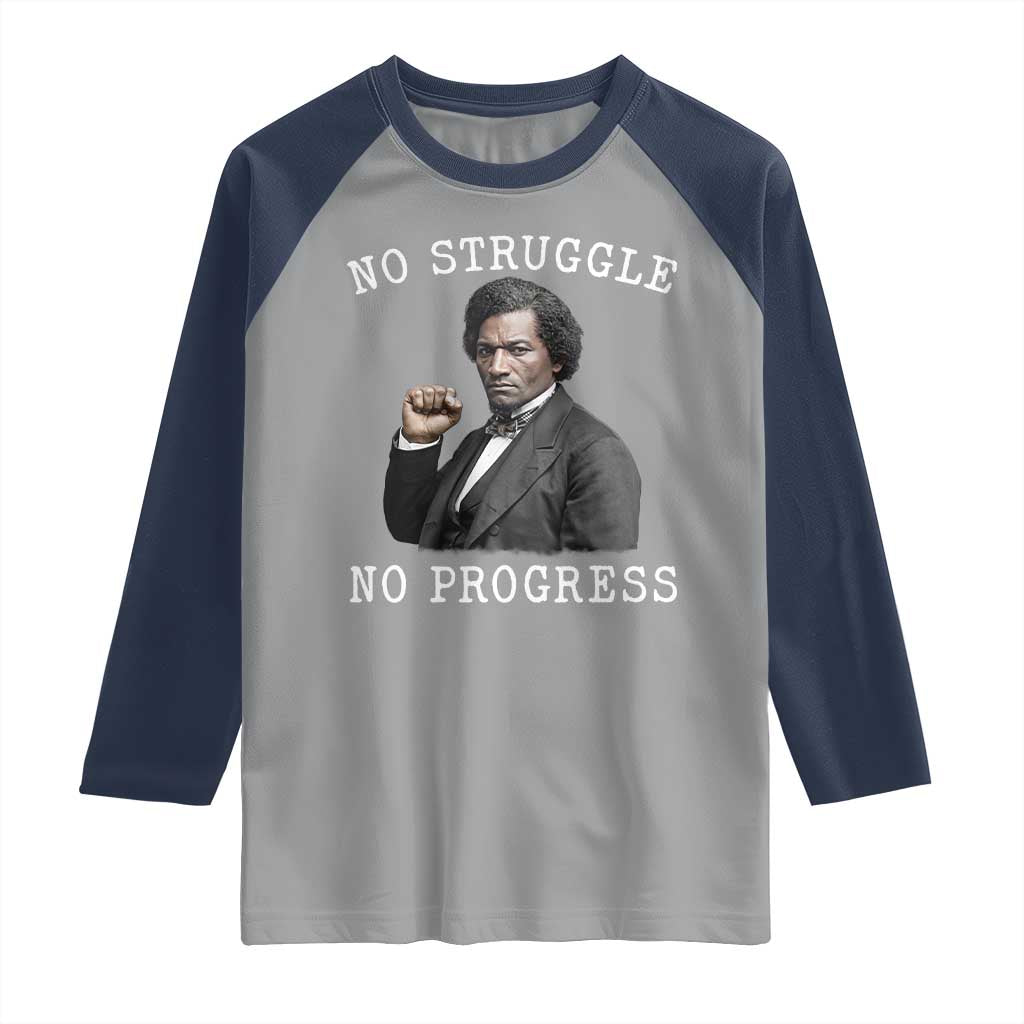 Frederick Douglass Quote Raglan Shirt No Struggle No Progress - Wonder Print Shop