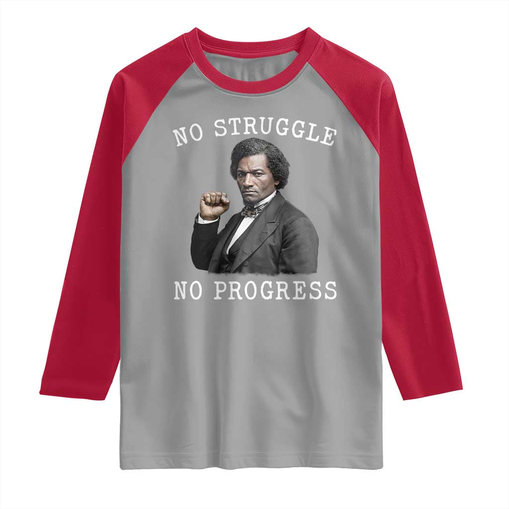 Frederick Douglass Quote Raglan Shirt No Struggle No Progress - Wonder Print Shop