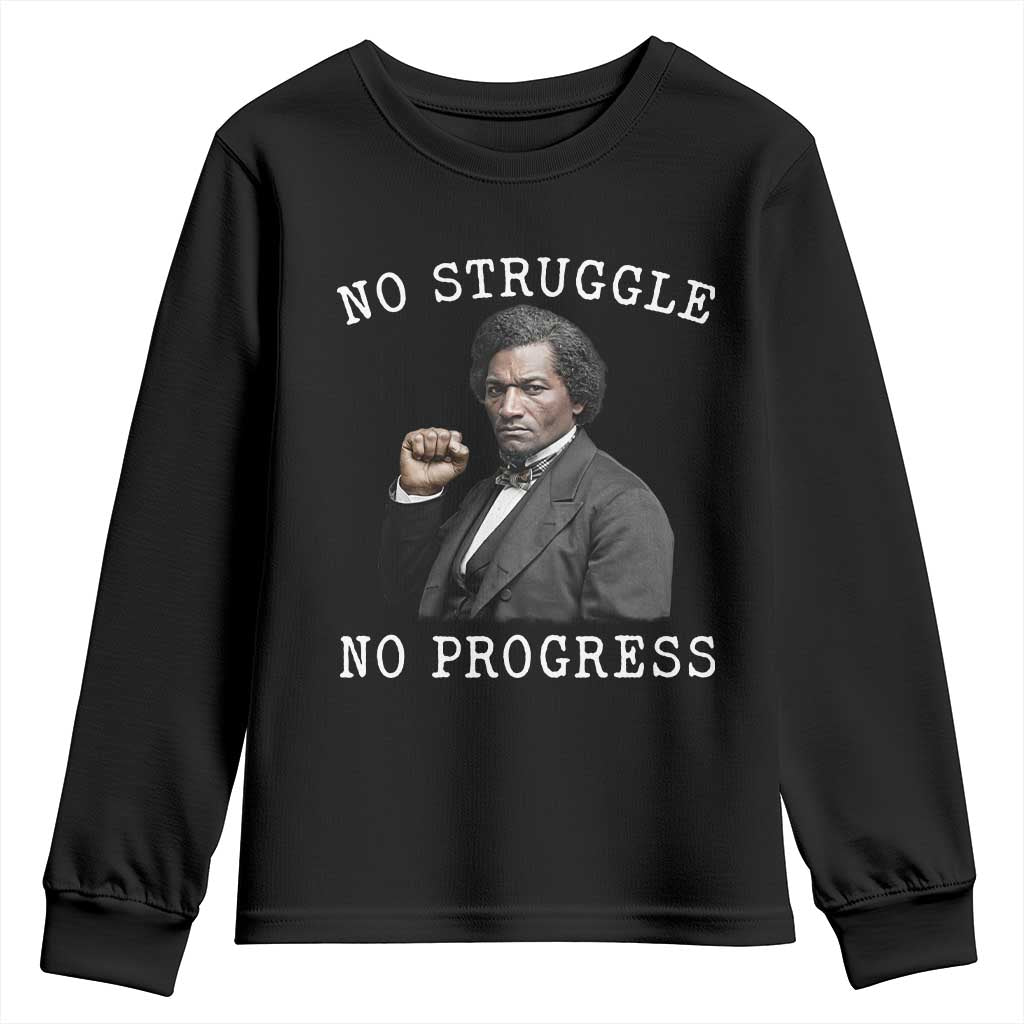 Frederick Douglass Quote Youth Sweatshirt No Struggle No Progress - Wonder Print Shop