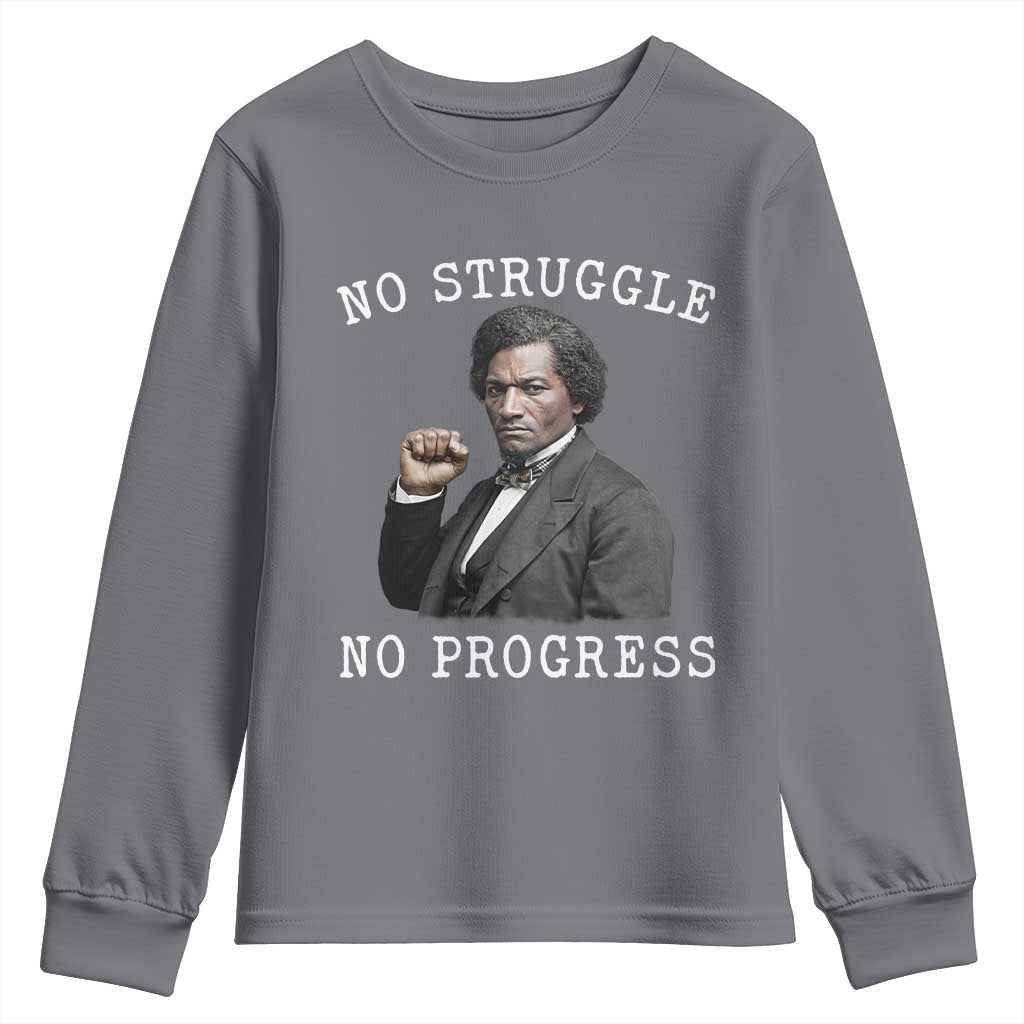 Frederick Douglass Quote Youth Sweatshirt No Struggle No Progress - Wonder Print Shop