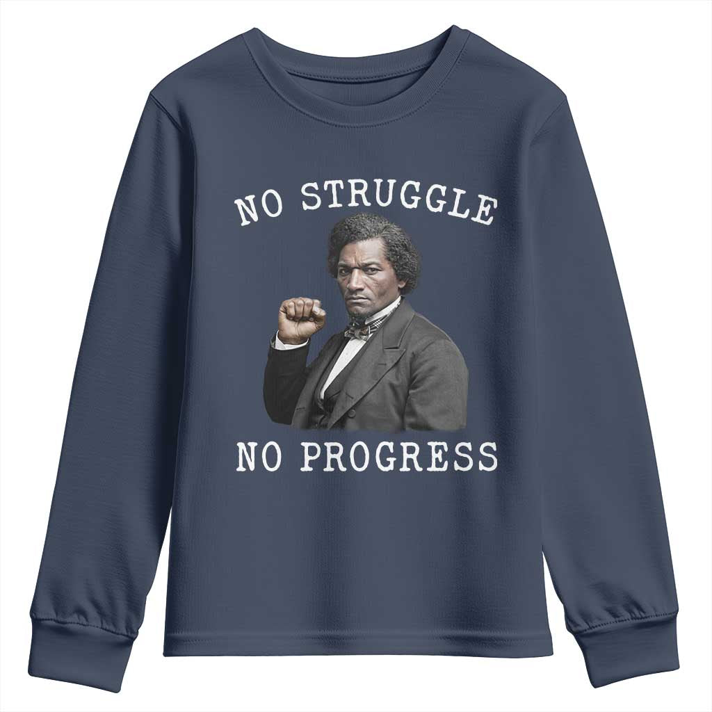 Frederick Douglass Quote Youth Sweatshirt No Struggle No Progress - Wonder Print Shop