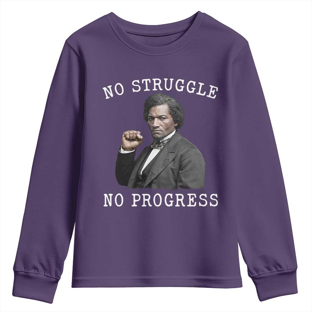 Frederick Douglass Quote Youth Sweatshirt No Struggle No Progress - Wonder Print Shop