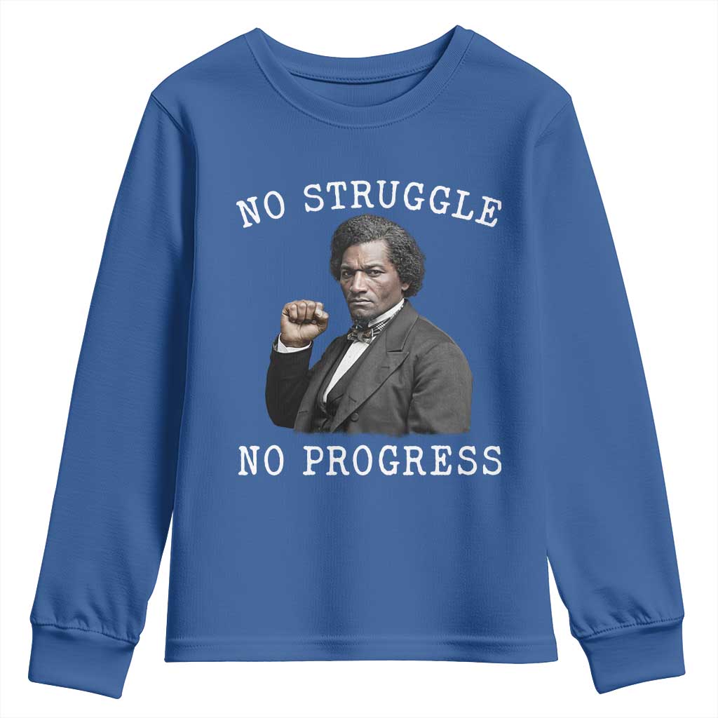 Frederick Douglass Quote Youth Sweatshirt No Struggle No Progress - Wonder Print Shop