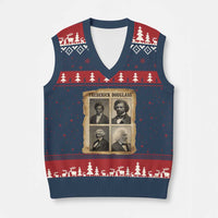 The Life Of Frederick Douglass V-Neck Knit Sweater Vest Historical Black History - Wonder Print Shop