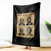 Vintage Black History Heroes Throw Blanket Strong Black Pride - Wonder Print Shop