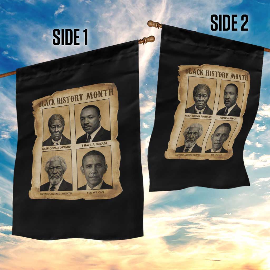 Vintage Black History Heroes Garden Flag Strong Black Pride - Wonder Print Shop