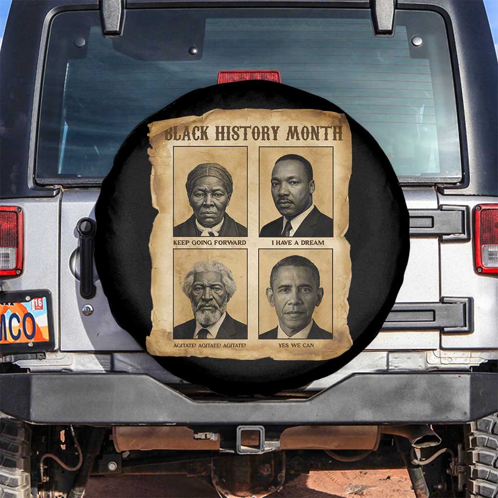 Vintage Black History Heroes Spare Tire Cover Strong Black Pride - Wonder Print Shop