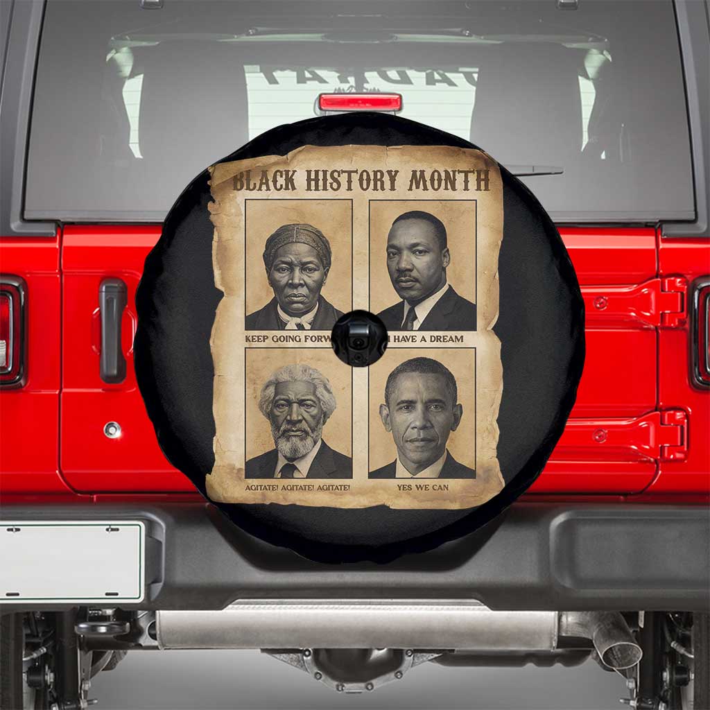 Vintage Black History Heroes Spare Tire Cover Strong Black Pride - Wonder Print Shop