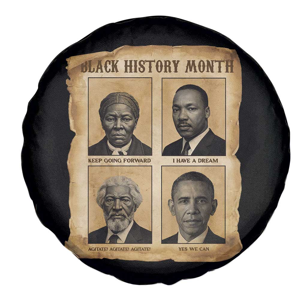 Vintage Black History Heroes Spare Tire Cover Strong Black Pride - Wonder Print Shop