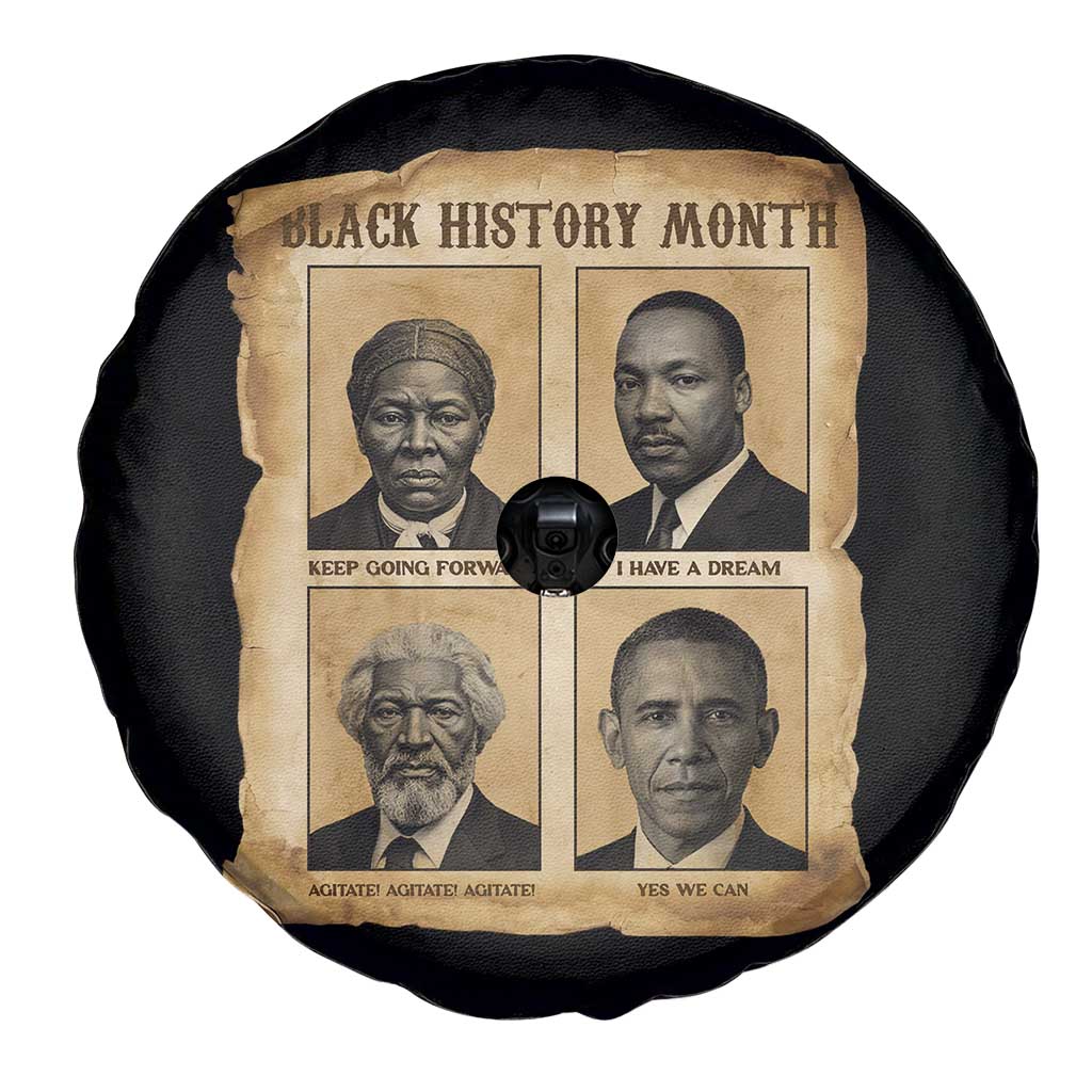 Vintage Black History Heroes Spare Tire Cover Strong Black Pride - Wonder Print Shop