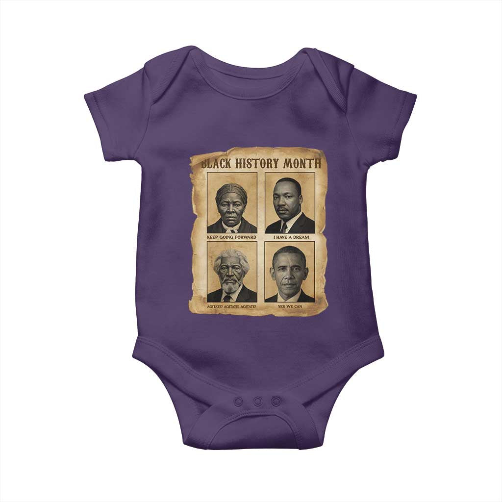 Vintage Black History Heroes Baby Onesie Strong Black Pride - Wonder Print Shop