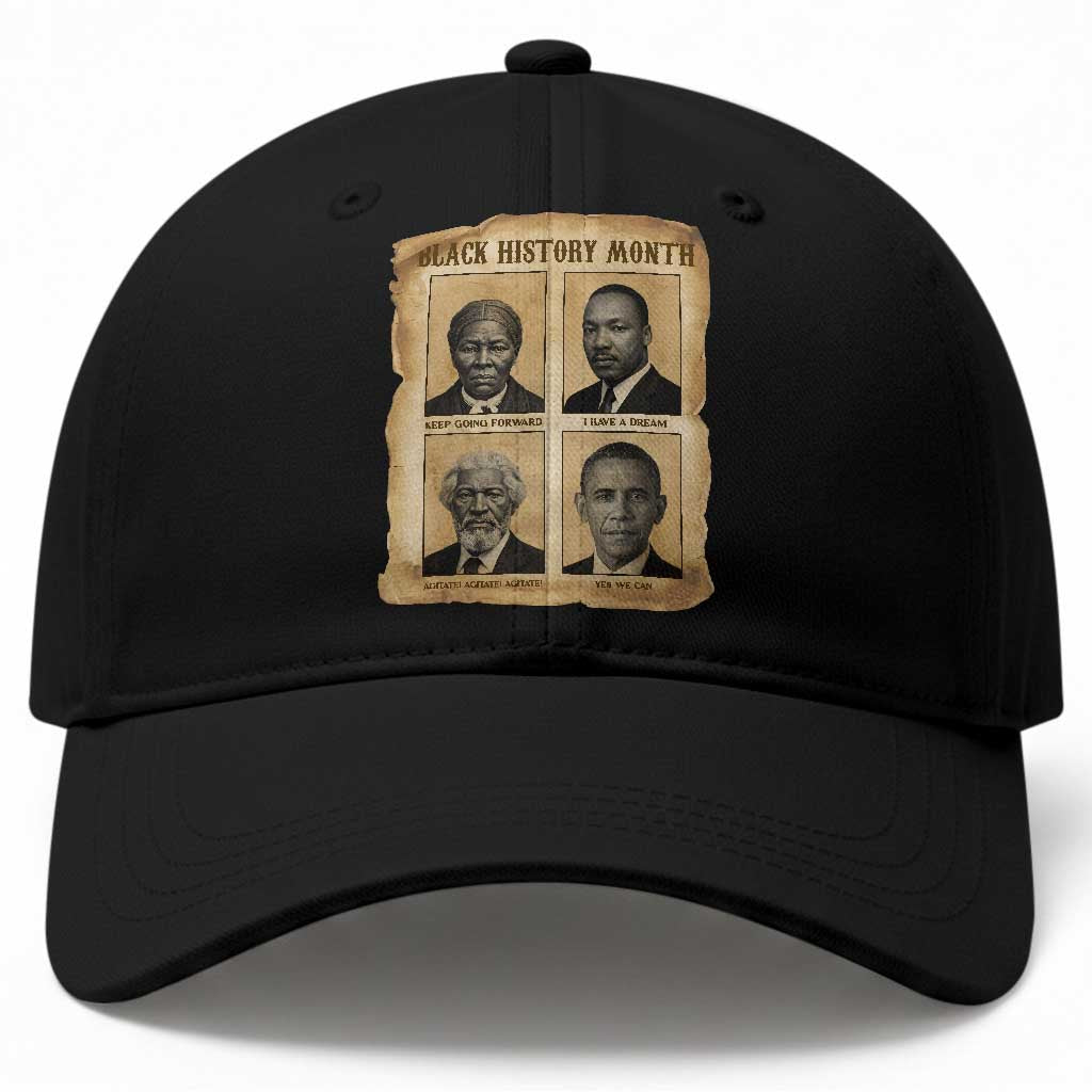 Vintage Black History Heroes Baseball Cap Strong Black Pride
