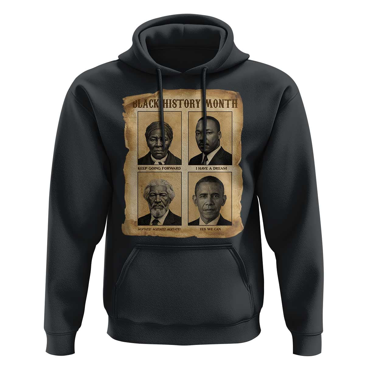 Vintage Black History Heroes Hoodie Strong Black Pride - Wonder Print Shop