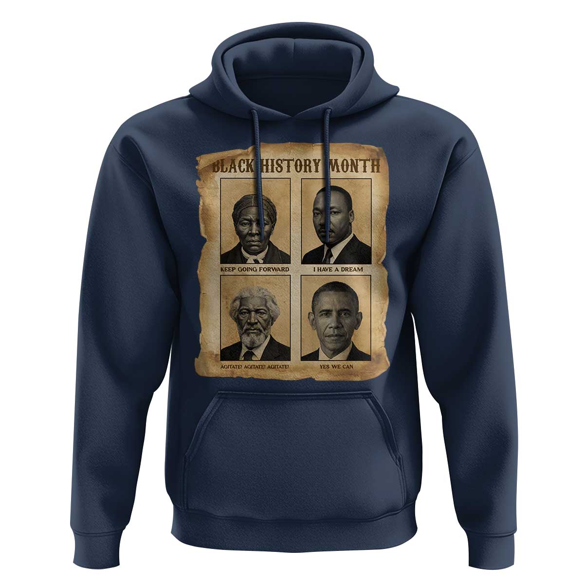 Vintage Black History Heroes Hoodie Strong Black Pride - Wonder Print Shop