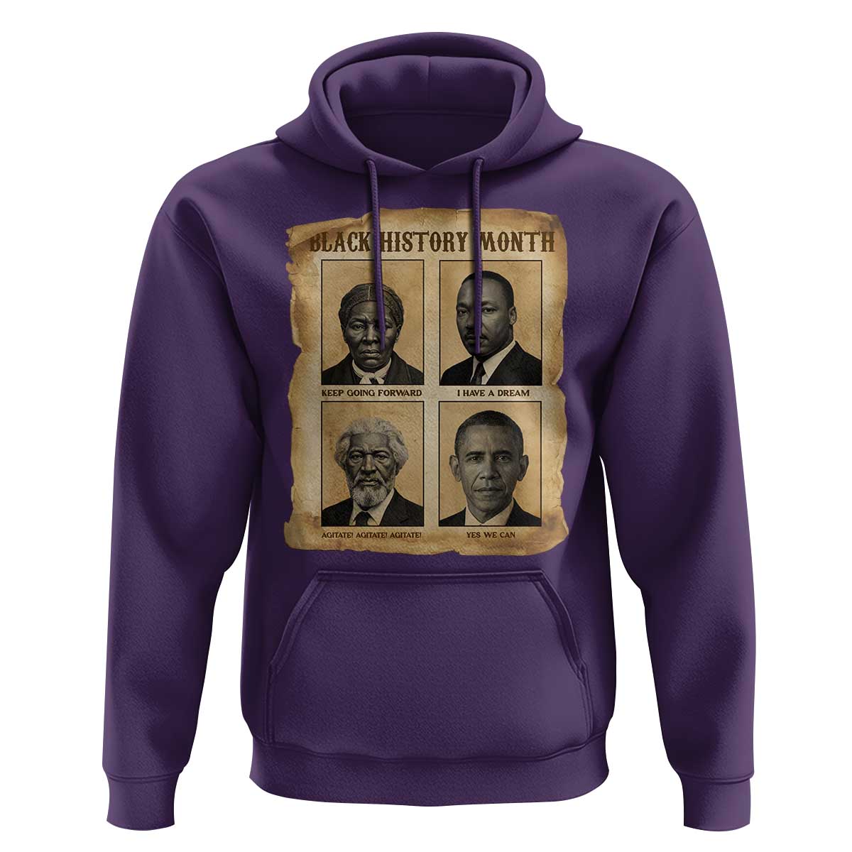 Vintage Black History Heroes Hoodie Strong Black Pride - Wonder Print Shop
