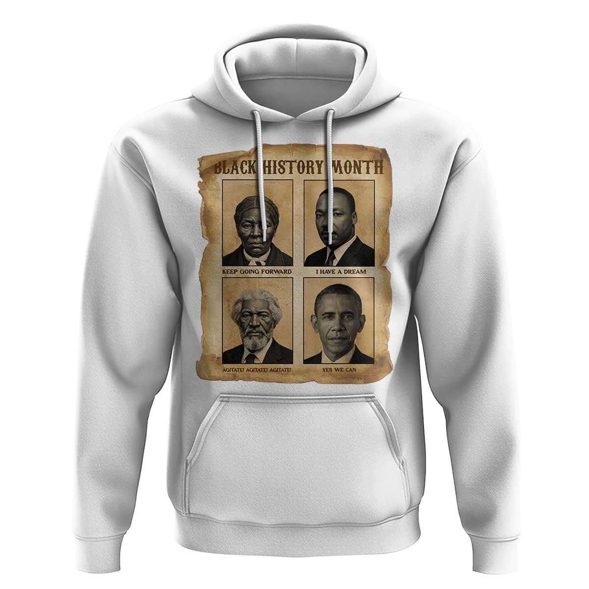Vintage Black History Heroes Hoodie Strong Black Pride - Wonder Print Shop