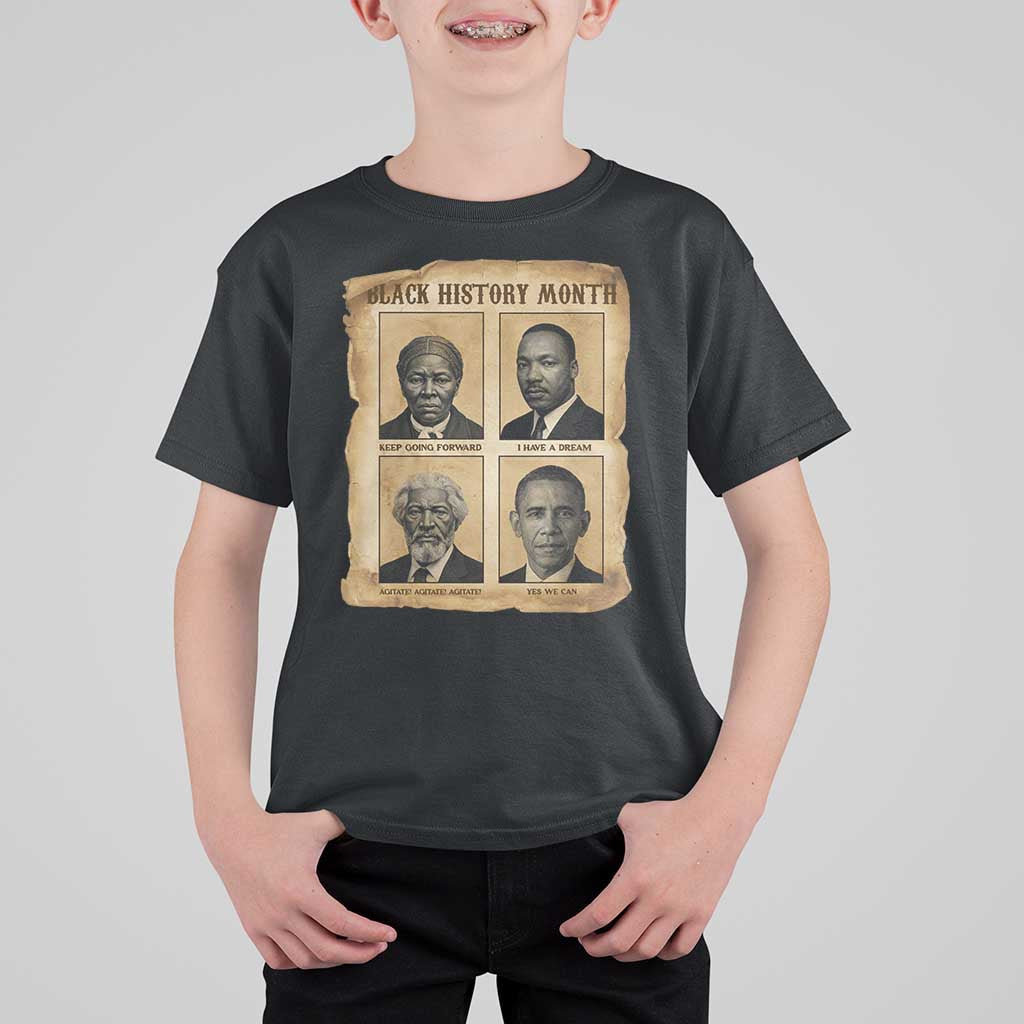 Vintage Black History Heroes T Shirt For Kid Strong Black Pride - Wonder Print Shop