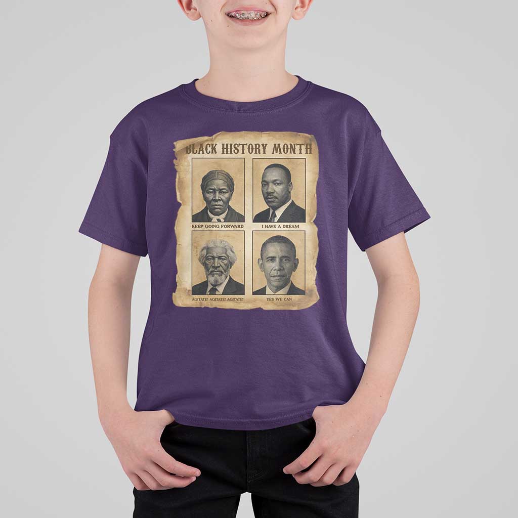Vintage Black History Heroes T Shirt For Kid Strong Black Pride - Wonder Print Shop