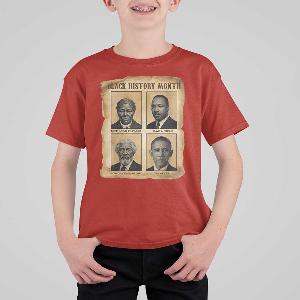 Vintage Black History Heroes T Shirt For Kid Strong Black Pride - Wonder Print Shop