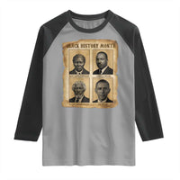Vintage Black History Heroes Raglan Shirt Strong Black Pride - Wonder Print Shop