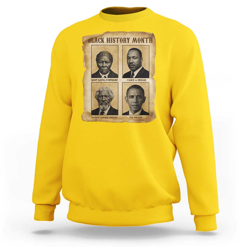Vintage Black History Heroes Sweatshirt Strong Black Pride - Wonder Print Shop