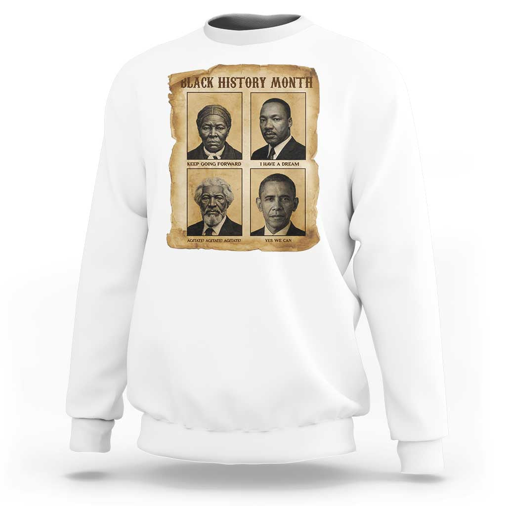 Vintage Black History Heroes Sweatshirt Strong Black Pride - Wonder Print Shop