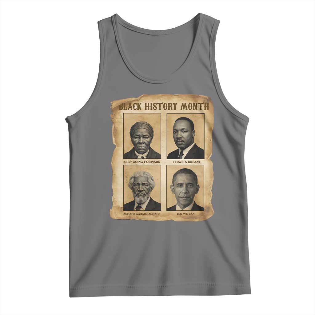 Vintage Black History Heroes Tank Top Strong Black Pride - Wonder Print Shop