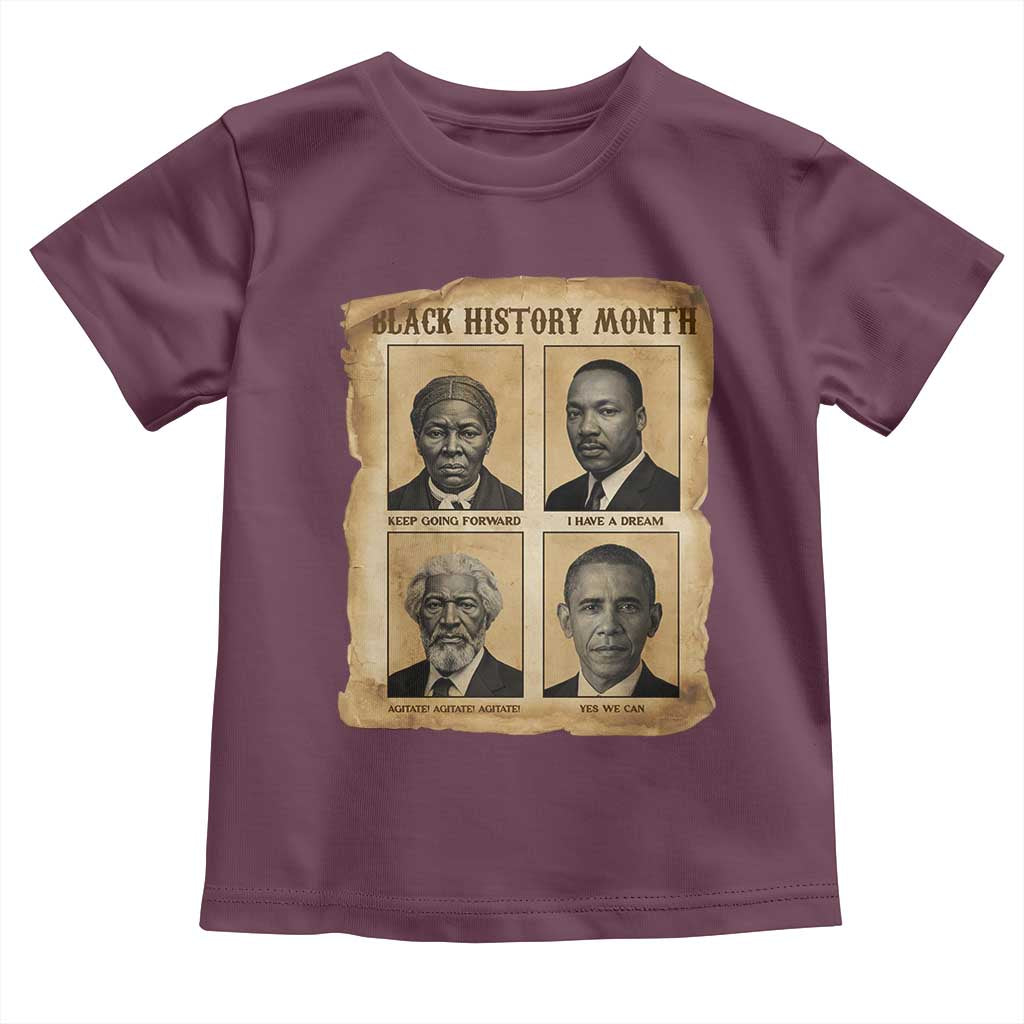 Vintage Black History Heroes Toddler T Shirt Strong Black Pride - Wonder Print Shop