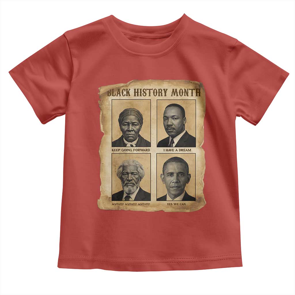 Vintage Black History Heroes Toddler T Shirt Strong Black Pride - Wonder Print Shop