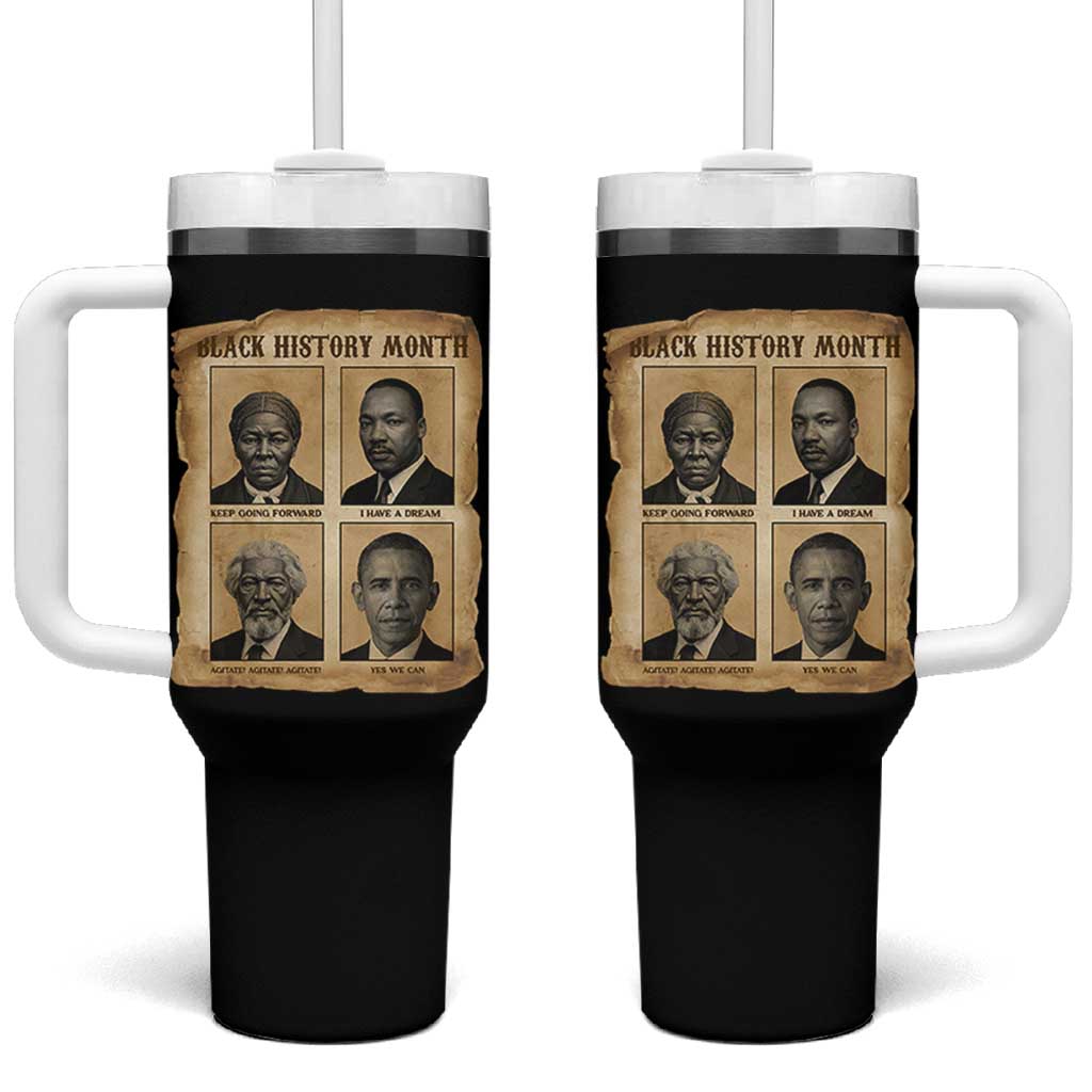 Vintage Black History Heroes Tumbler With Handle Strong Black Pride - Wonder Print Shop