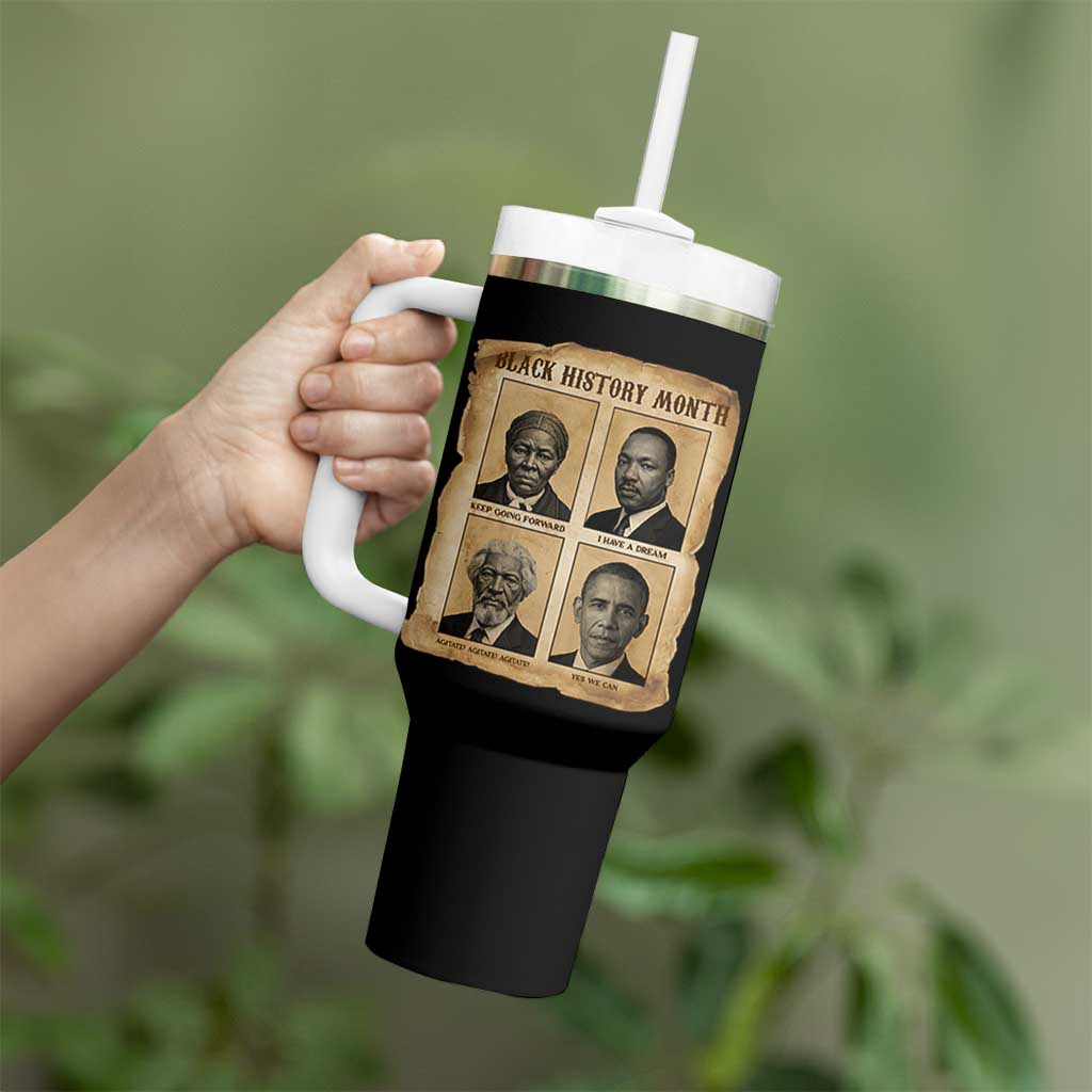 Vintage Black History Heroes Tumbler With Handle Strong Black Pride - Wonder Print Shop