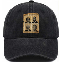 Vintage Black History Heroes Washed Cotton Baseball Cap Strong Black Pride