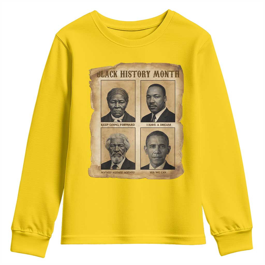 Vintage Black History Heroes Youth Sweatshirt Strong Black Pride - Wonder Print Shop