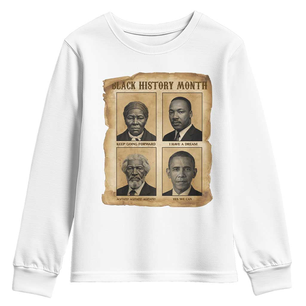 Vintage Black History Heroes Youth Sweatshirt Strong Black Pride - Wonder Print Shop