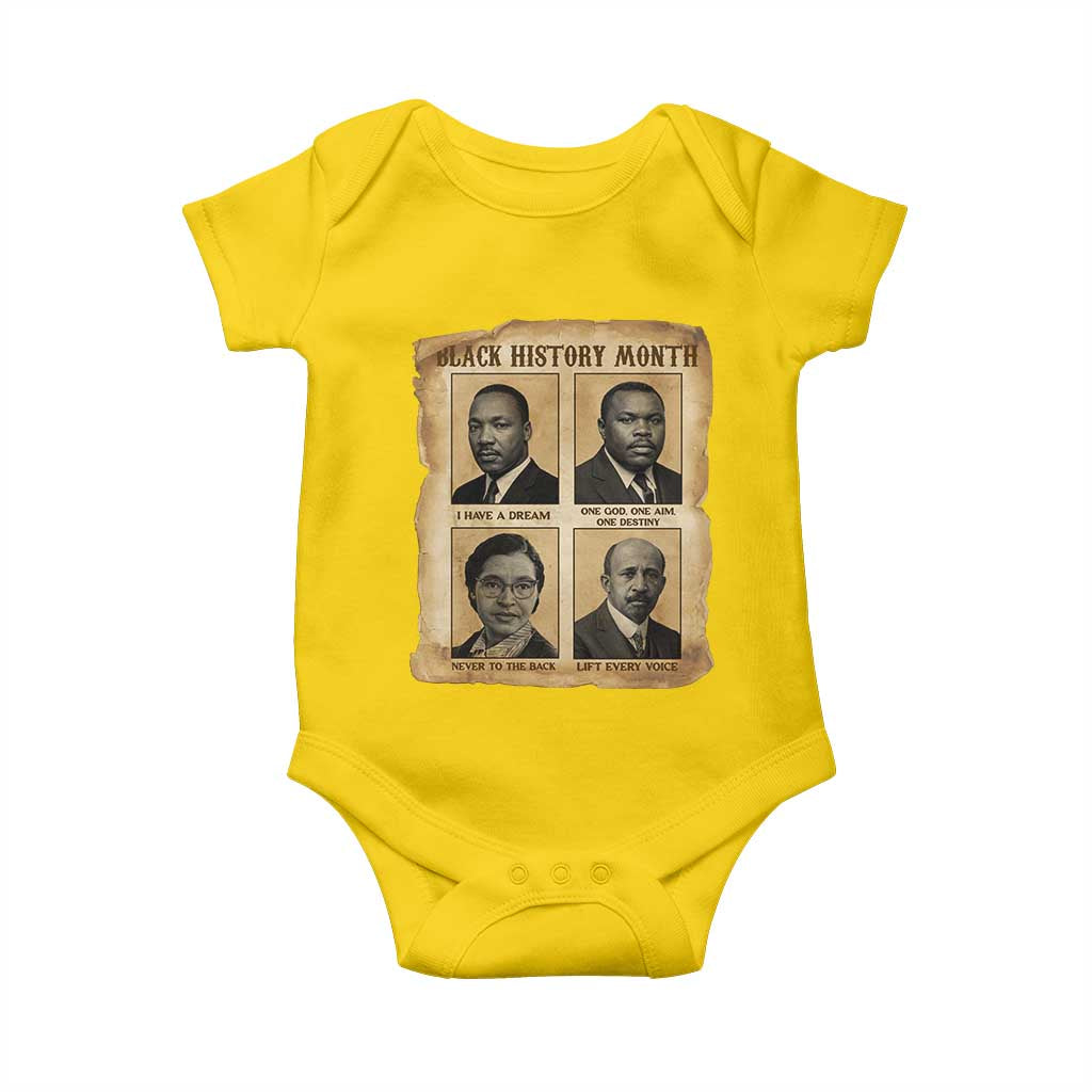 Vintage African American Heroes Baby Onesie Black Pride Inspiration - Wonder Print Shop