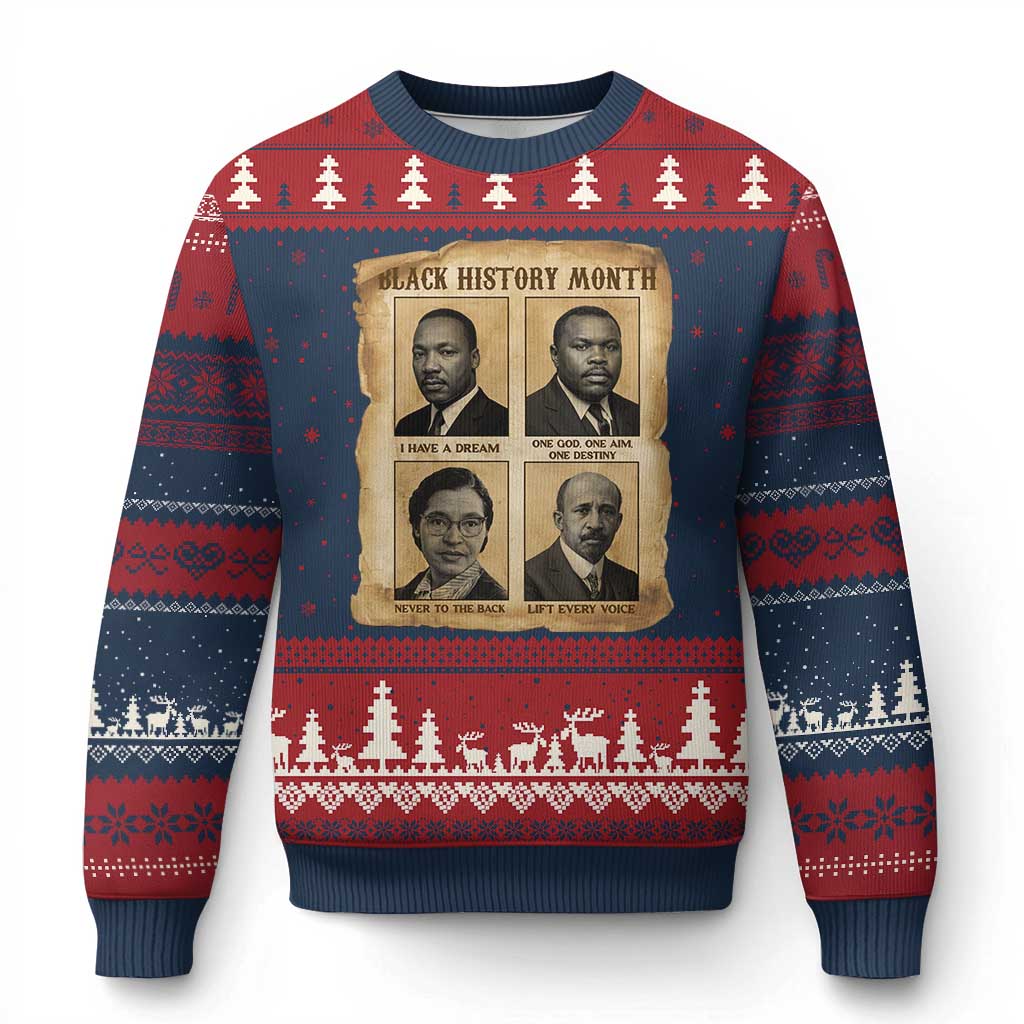 Vintage African American Heroes Ugly Christmas Sweater Black Pride Inspiration - Wonder Print Shop
