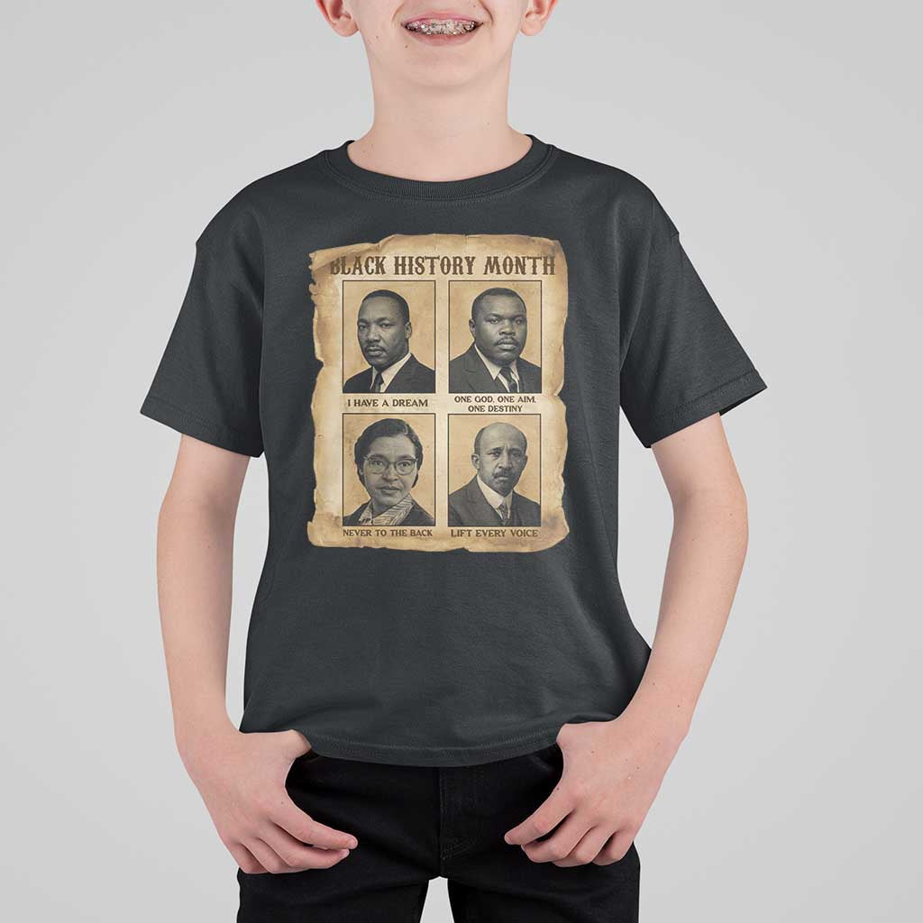 Vintage African American Heroes T Shirt For Kid Black Pride Inspiration - Wonder Print Shop