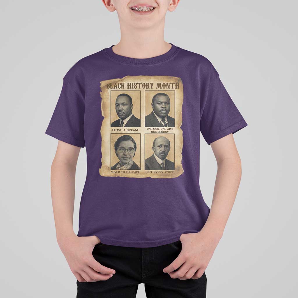 Vintage African American Heroes T Shirt For Kid Black Pride Inspiration - Wonder Print Shop