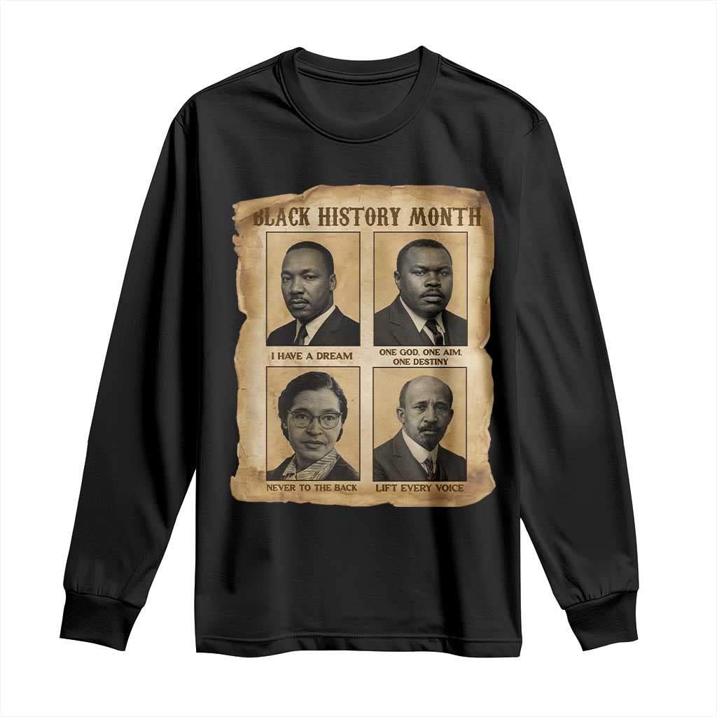 Vintage African American Heroes Long Sleeve Shirt Black Pride Inspiration - Wonder Print Shop